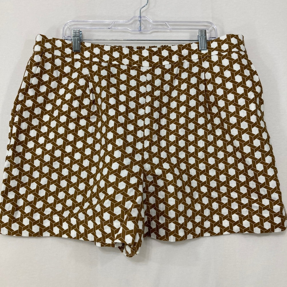 REPOSH Boden Brown and White High Waist Women’s Shorts Size 16-18